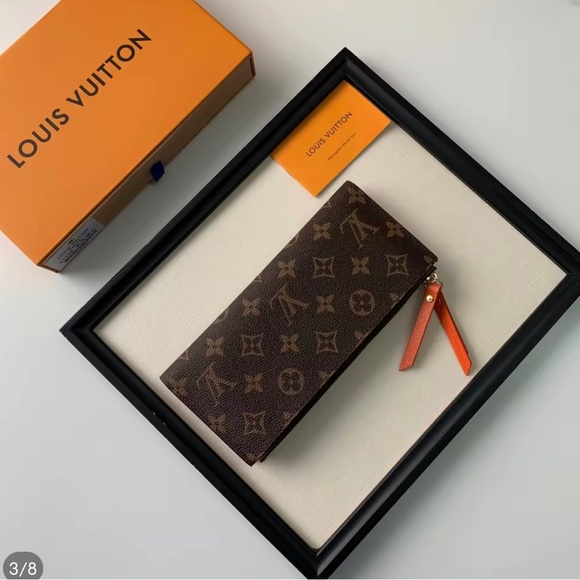 Orange double zipper wallet - Picture 7 of 7